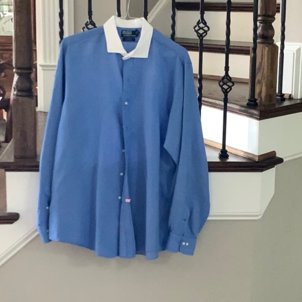 Deep blue polo Ralf Lauren button down shirt